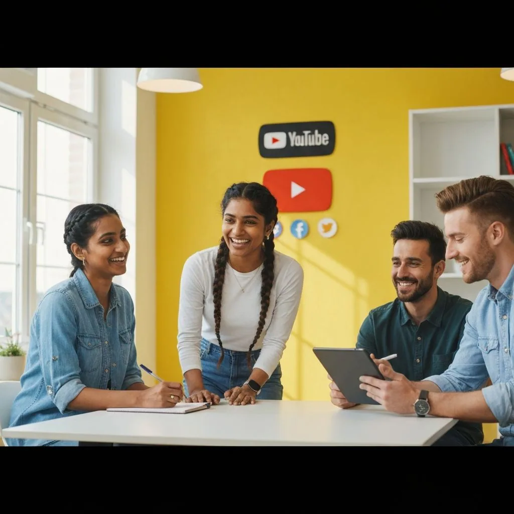 Pakistani content creator team collaborating on digital marketing strategy with TapX